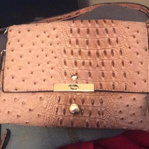 Faux leather croc embossed crossbody